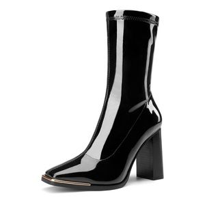 DREAM PAIRS Women's Square Mid Calf Boots